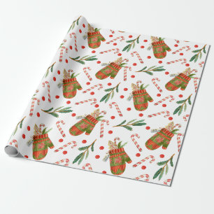 Papel De Presente Luvas de Natal