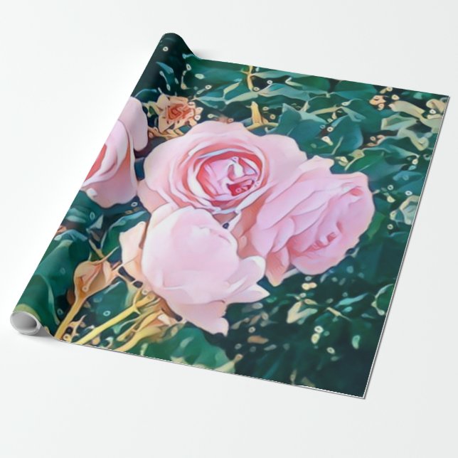 Papel De Presente luxe romantic flowers botanical wallpaper (Desenrolado)