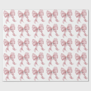 Papel De Presente Luxo Arco Rosa Coquette Baby Shower Menina