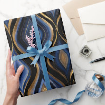 Luxo Azul Safira Dourado Brilho Padrão Abstrato
