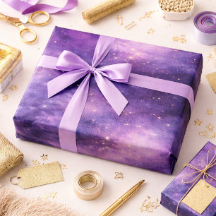 Papel De Presente Luxo Celestial Lavanda