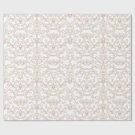 Papel De Presente Luxo Dourado Damask Sem Costura 