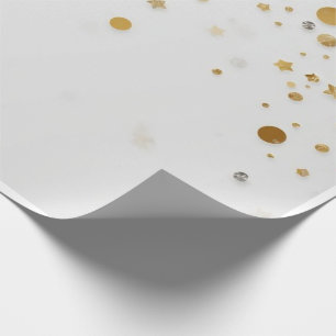 Papel De Presente Luxo em Confetes com Folha de Ouro Celebração El