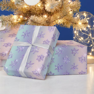 Papel De Presente Luxo Glamour Iridescente de Natal