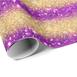 Papel De Presente Luxo Presente Popular Dourada Roxo