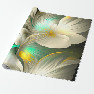 Papel De Presente Luxo Verde Dourado