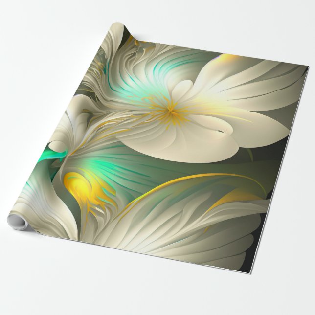Papel De Presente Luxo Verde Dourado (Desenrolado)