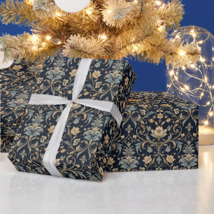 Papel De Presente Luxooso Floral Filigrana Gracioso