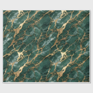 Papel de Presente Luxuoso Esmeralda Verde e Mármor