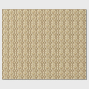 Papel De Presente Luxuoso Ouro Real Brilhante Padrão Floral Damasco