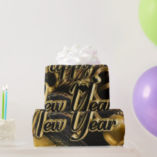 Papel De Presente Luxuoso padrão de confete dourado Champagne | Eleg
