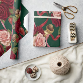 Papel De Presente Luxurious Red Roses