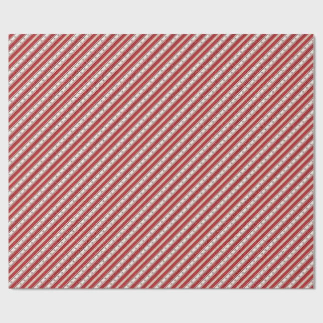 Papel De Presente Luxury Candy Cane Stripe Christmas Wrapping Paper (Aberto)