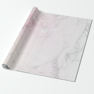 Papel De Presente Luxury Marble com brilho rosa