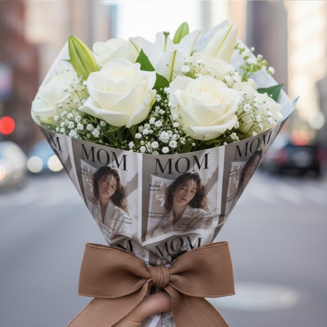 Papel De Presente Luxury Personalized Mom Photo Magazine Cover  (Criador carregado)