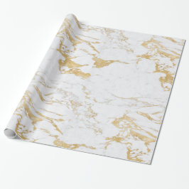 Papel De Presente Luxury Sparkle Gold Foil Marble