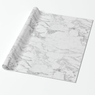 Papel De Presente Luxury Sparkle Silver Marble