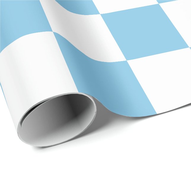 Papel De Presente Luz da extra grande - verificações do azul e do (Ponta do rolo)