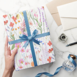 Papel De Presente Luz de jardim Fundo Flores silvestres Padrão flora