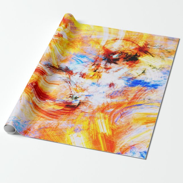 Papel De Presente Luz do sol. Arte brilhante de multicores abstrato  (Desenrolado)