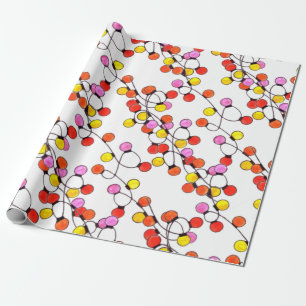 Papel De Presente Luzes coloridas retro-cordas embrulhando papel