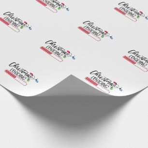 Papel De Presente Luzes de Natal Carregando Xmas