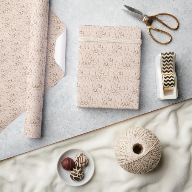 Papel De Presente Luzes de Natal do Visco Dourado Feriado (Artesanato)