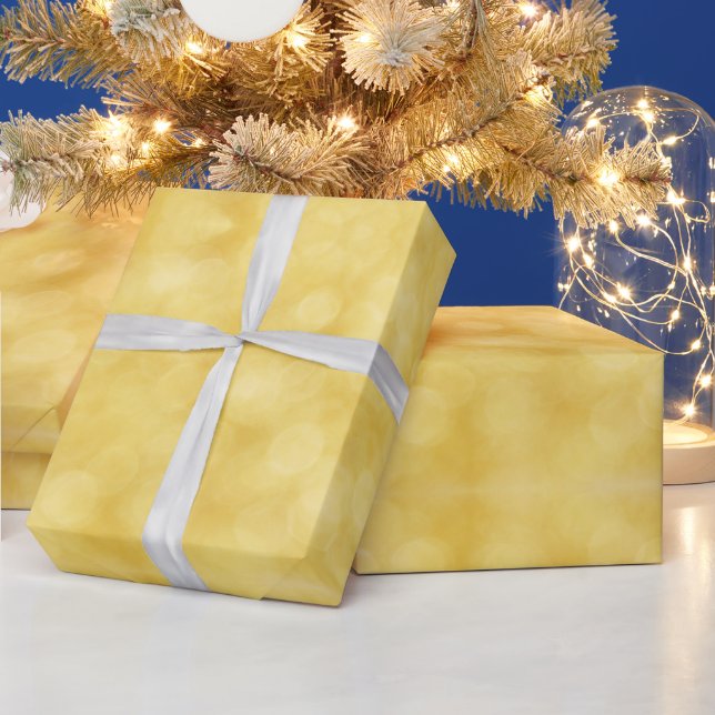 Papel De Presente Luzes de natal ouro brilhantes (Feriados)