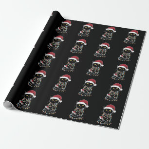 Papel De Presente Luzes de Natal para Amante de Gatos Divertidos