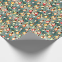Luzes de Natal Vintage em Aquarela Sem Costura