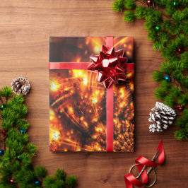 Papel De Presente Luzes Douradas Espelhadas