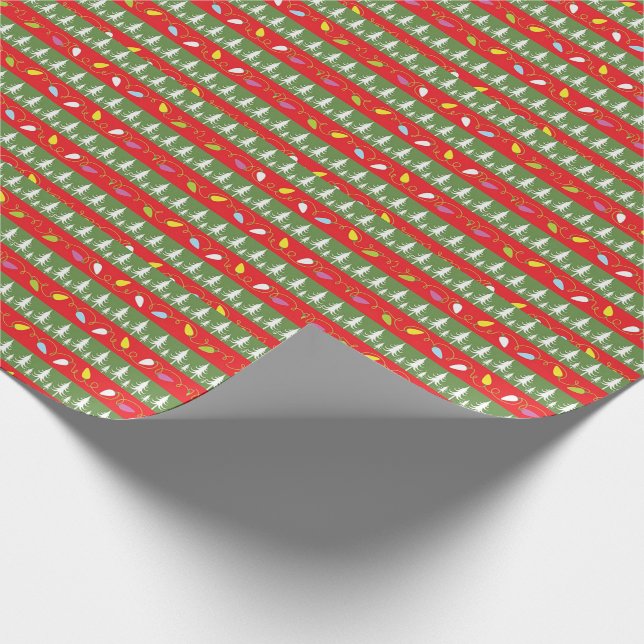 Papel De Presente Luzes e Árvores de Natal (Ponta)