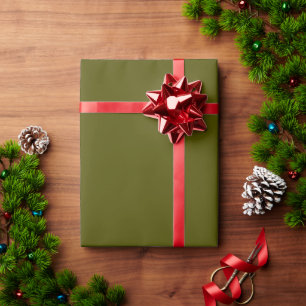 Papel De Presente Maçã de azeitona verde, clara e elegante
