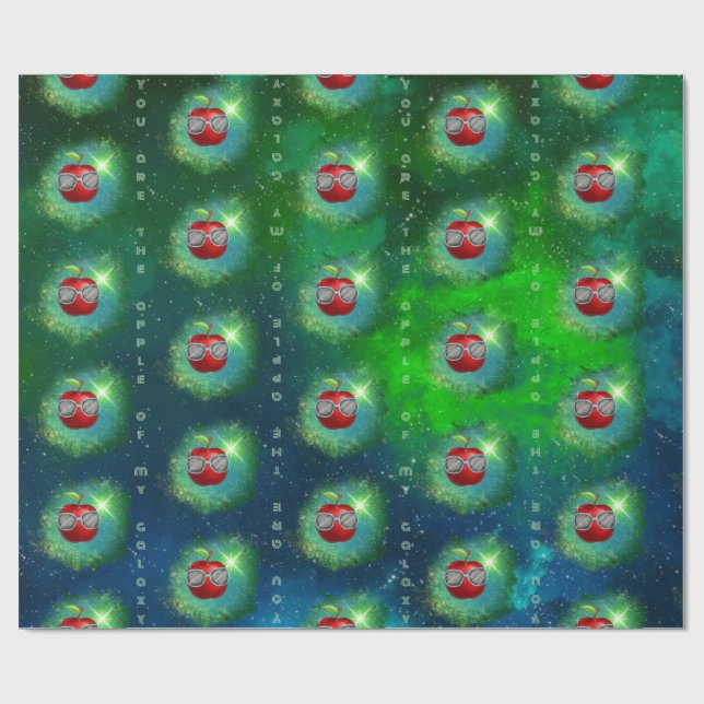 Papel De Presente Maçã em Papel de Moldagem Galáxica Agradável (Aberto)