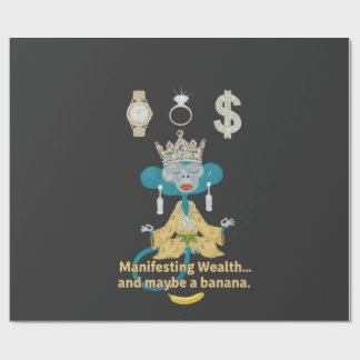 Papel De Presente Macaco de arte zen Manifestando Riqueza