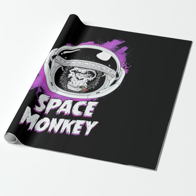 Papel De Presente Macaco espacial macaco (Desenrolado)