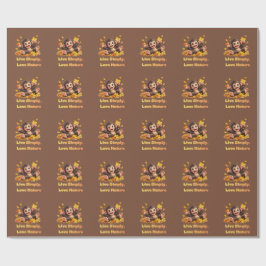 Papel De Presente Macaco Fofo Feliz Brincando em Folhas de Outono Ca