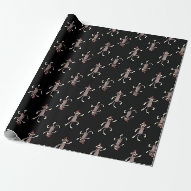 Papel De Presente Macaco Sock | Macacos Dançantes (Desenrolado)