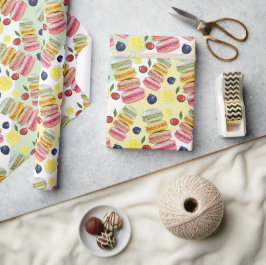 Papel De Presente Macarões Franceses pintados à mão
