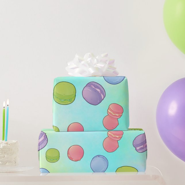 Papel De Presente Macarons (Presentes para festas)