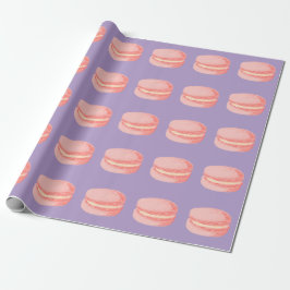 Papel De Presente Macarons rosa