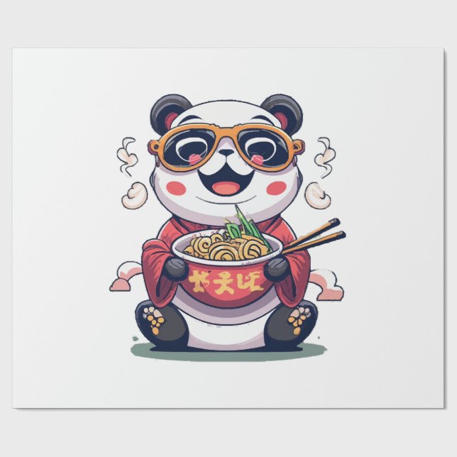 Papel De Presente Macarrão de Panda (Aberto)