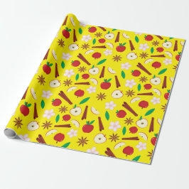 Papel De Presente Maçãs Quentes, Canela Sem Olho, Ação de Graças