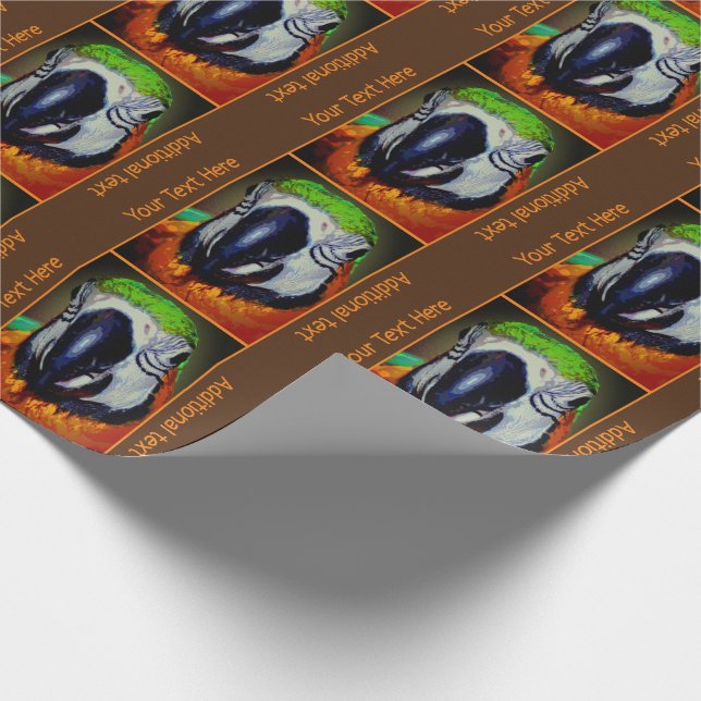 Papel De Presente Macaw Parrot Face Bird Art Personalizado (Ponta)