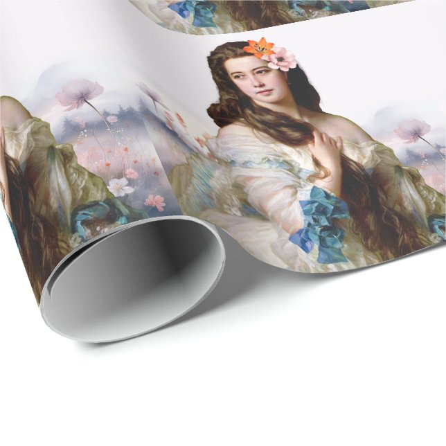 Papel De Presente Madame Rimsky com flores silvestres (Ponta do rolo)