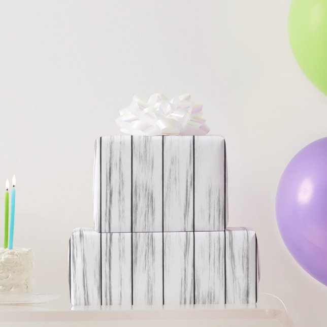 Papel De Presente Madeira de Grunge com Couro-Branco russa (Presentes para festas)