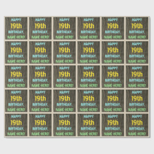 Papel De Presente Madeira do falso, olhar pintado do texto, 19o