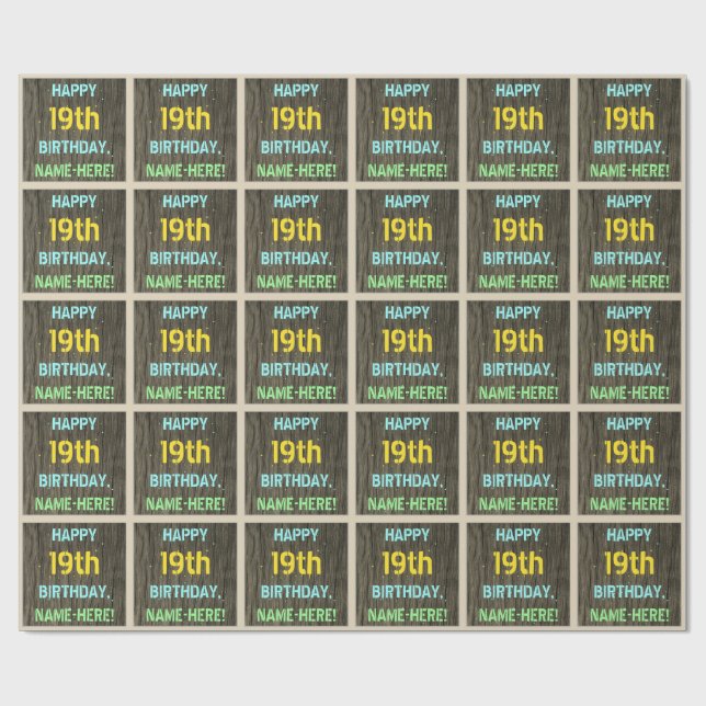 Papel De Presente Madeira do falso, olhar pintado do texto, 19o (Aberto)