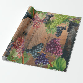 Papel De Presente Madeira e Uvas de Vinha russa