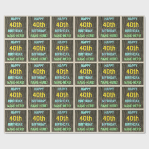 Papel De Presente Madeira Falsa, Exame De Texto Pintado, aniversário